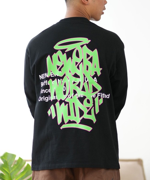 NEW ERA(ニューエラ)の「NEW ERA/ニューエラ ロンT/コットンTee オーバーサイズ バックプリント 14324706/14324708(Tシャツ/カットソー・メンズ・ブラック/モスグリーン/ホワイト・XL/2XL/L/M)」の2枚目の写真