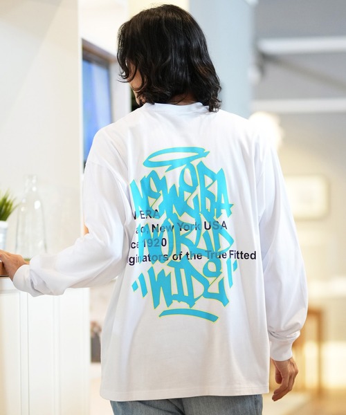 NEW ERA(ニューエラ)の「NEW ERA/ニューエラ ロンT/コットンTee オーバーサイズ バックプリント 14324706/14324708(Tシャツ/カットソー・メンズ・ブラック/モスグリーン/ホワイト・XL/2XL/L/M)」の6枚目の写真