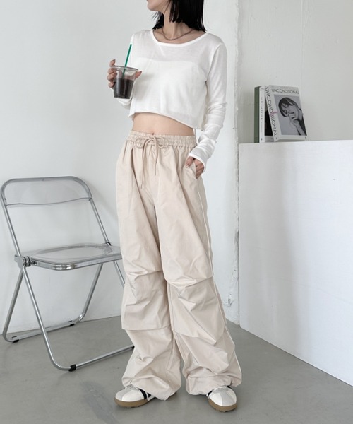 CLEA（クレア）の「サイドラインタック入りスノーパンツ（その他パンツ・レディース・ピンク/チャコールグレー/アイボリー/ブラック・MEDIUM）」の9枚目の写真