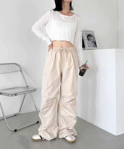 CLEA（クレア）の「サイドラインタック入りスノーパンツ（その他パンツ・レディース・ピンク/チャコールグレー/アイボリー/ブラック・MEDIUM）」の11枚目の写真