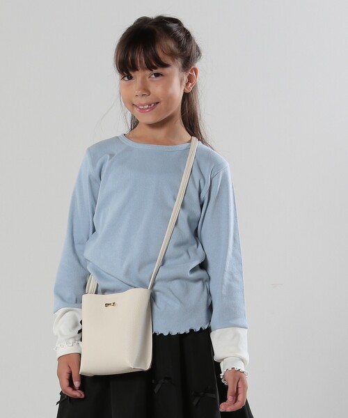 SHOO・LA・RUE（シューラルー）の「合皮ポシェット（ショルダーバッグ・キッズ・アイボリー/ピンク・00）」の2枚目の写真