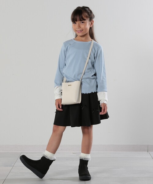 SHOO・LA・RUE（シューラルー）の「合皮ポシェット（ショルダーバッグ・キッズ・アイボリー/ピンク・00）」の11枚目の写真