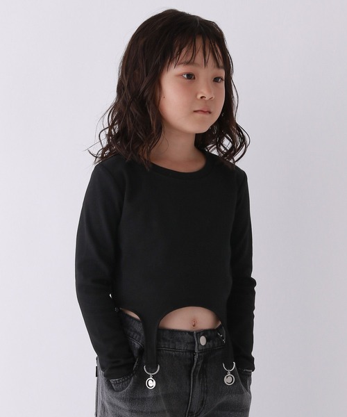 10C REPIPI（ジューシーレピピ）の「【10C REPIPI】HEMスソチャームトップス（Tシャツ/カットソー・キッズ・ブラック/ホワイト・130cm/120cm/110cm）」の2枚目の写真