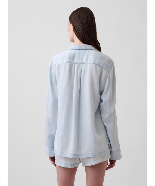 GAP(ギャップ)の「MadeSoft ポプリン パジャマシャツ(ルームウェア/パジャマ・レディース・ブルー/グリーン/ピンク/ライトグリーン/ホワイト×ネイビー/マルチ/ライトインディゴブルー・XS/S/M/XXS/L)」の11枚目の写真