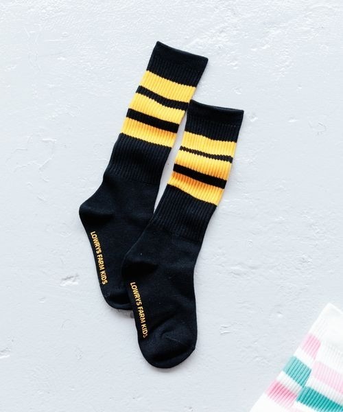 LOWRYS FARM（ローリーズファーム）の「フトラインハイソックス　135759（ソックス/靴下・キッズ・イエロー/グリーン/ブラック/パープル/レッド/ネイビー/ブルー/ピンク・M/XL/L/LARGE/MEDIUM/X-LARGE）」の9枚目の写真