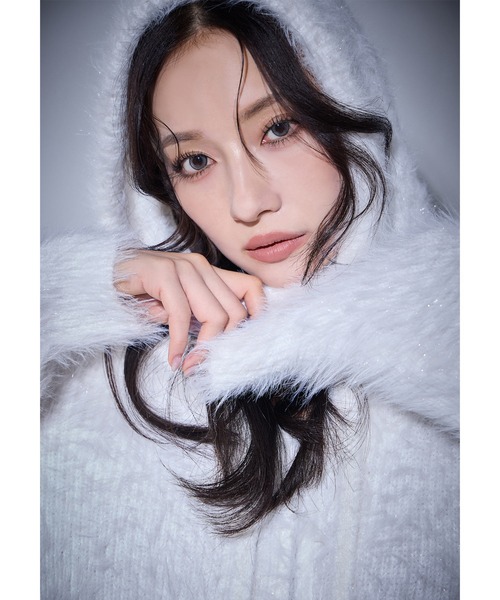 ANDGEEBEE（アンジービー）の「肩開きラメシャギーフーディーニット（ニット/セーター・レディース・ブルー/ホワイト・FREE）」の19枚目の写真