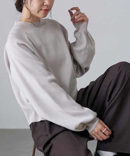 COLONY 2139（コロニートゥーワンスリーナイン）の「エステルヤーンラグランプルオーバー（ニット/セーター・レディース・ブルー/レッド/ブラック/パープル/チャコールグレー/ライトグレー・FREE）」の4枚目の写真