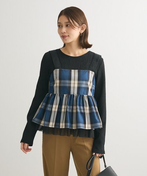 Sugar spoon（シュガースプーン）の「・SUGAR　SPOON　チェックペプラムビスチェ（ベスト・レディース・ブルー/ボルドー・FREE）」の20枚目の写真