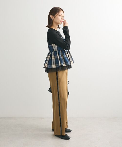 Sugar spoon（シュガースプーン）の「・SUGAR　SPOON　チェックペプラムビスチェ（ベスト・レディース・ブルー/ボルドー・FREE）」の22枚目の写真