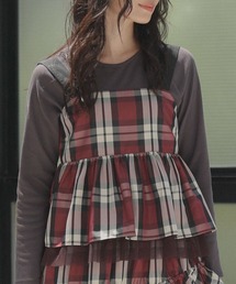 Sugar spoon | ・SUGAR SPOON チェックペプラムビスチェ(ベスト)