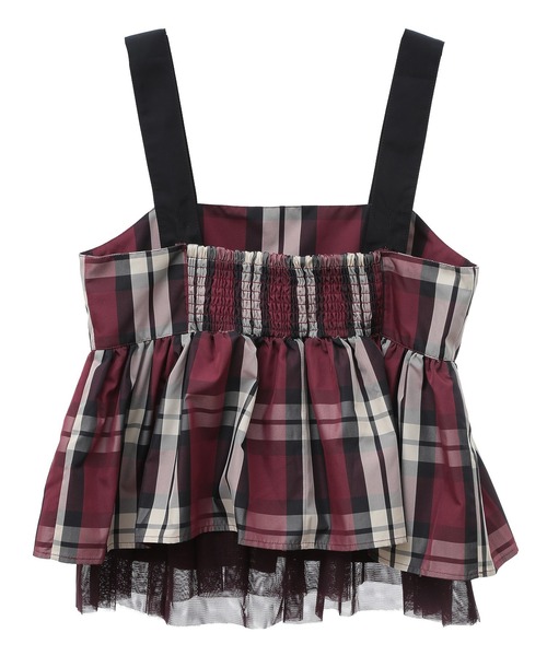 Sugar spoon（シュガースプーン）の「・SUGAR　SPOON　チェックペプラムビスチェ（ベスト・レディース・ブルー/ボルドー・FREE）」の11枚目の写真