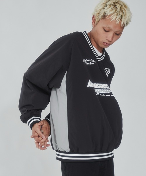 WEGO（ウィゴー）の「WEGO/ナイロンゲームロゴプルオーバー（スウェット・メンズ・ブラック/ネイビー・LARGE/MEDIUM/SMALL）」の6枚目の写真