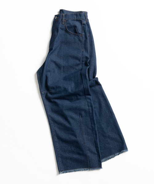 Adoon plain(アドーンプレーン)の「WIDE CURVED DENIM PANTS / ワイドカーブデニムパンツ(デニムパンツ・メンズ・キナリ/インディゴブルー・MEDIUM/LARGE)」の10枚目の写真