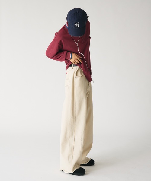 Adoon plain(アドーンプレーン)の「WIDE CURVED DENIM PANTS / ワイドカーブデニムパンツ(デニムパンツ・メンズ・キナリ/インディゴブルー・MEDIUM/LARGE)」の20枚目の写真