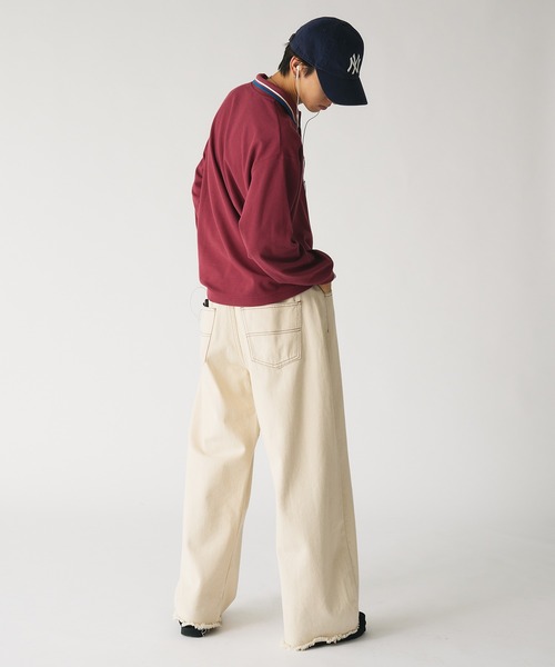 Adoon plain(アドーンプレーン)の「WIDE CURVED DENIM PANTS / ワイドカーブデニムパンツ(デニムパンツ・メンズ・キナリ/インディゴブルー・MEDIUM/LARGE)」の14枚目の写真
