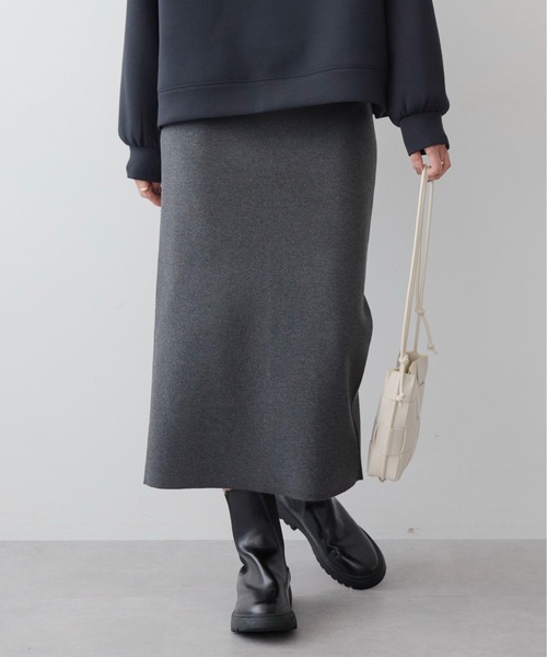 AMERICAN HOLIC（アメリカンホリック）の「ミラノリブニットタイトスカート（スカート・レディース・アイボリー/ブラック/ブルーグリーン/杢グレー・S/L/M）」の12枚目の写真