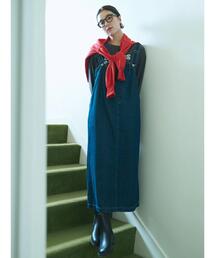 Samansa Mos2 blue | 【ECO DENIM】ジャンスカ(ワンピース)