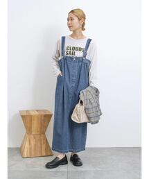 Samansa Mos2 blue | 【ECO DENIM】ジャンスカ(ワンピース)