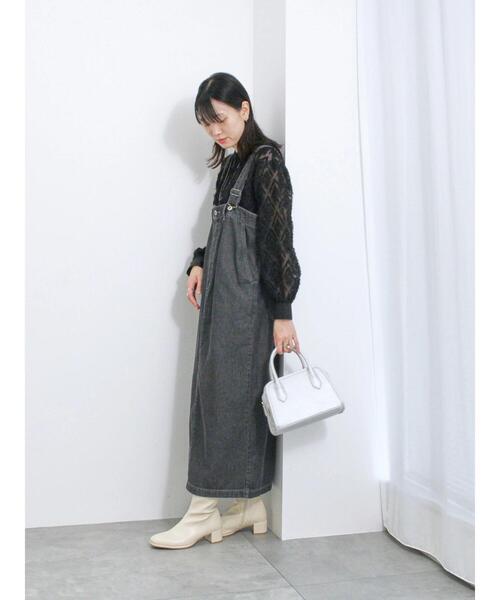 Samansa Mos2 blue（サマンサモスモスブルー）の「【ECO DENIM】ジャンスカ（ワンピース・レディース・ブルー/ネイビー/チャコールグレー・F）」の4枚目の写真