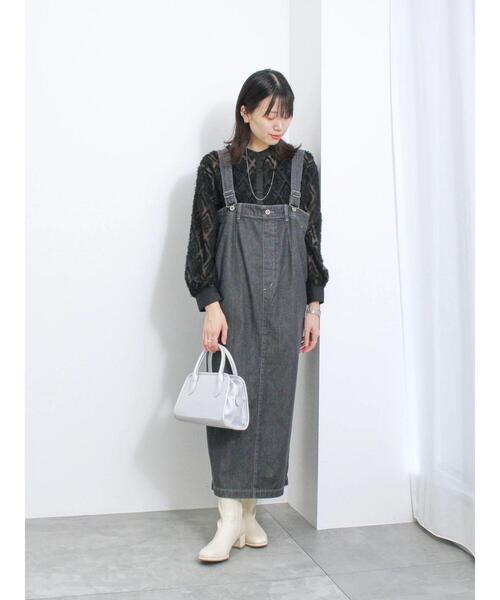 Samansa Mos2 blue（サマンサモスモスブルー）の「【ECO DENIM】ジャンスカ（ワンピース・レディース・ブルー/ネイビー/チャコールグレー・F）」の5枚目の写真