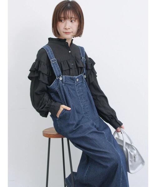 Samansa Mos2 blue（サマンサモスモスブルー）の「【ECO DENIM】ジャンスカ（ワンピース・レディース・ブルー/ネイビー/チャコールグレー・F）」の7枚目の写真