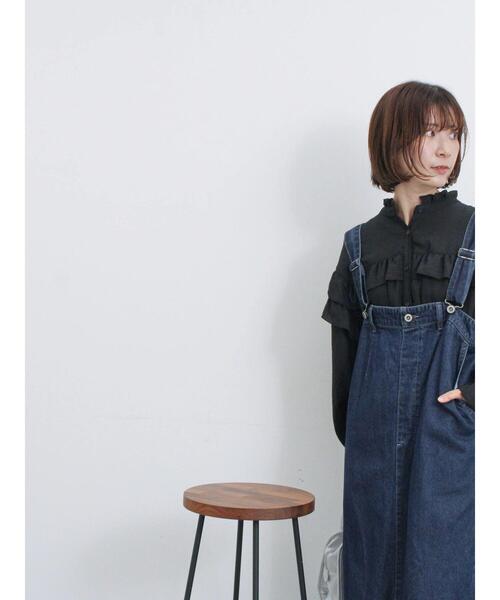 Samansa Mos2 blue（サマンサモスモスブルー）の「【ECO DENIM】ジャンスカ（ワンピース・レディース・ブルー/ネイビー/チャコールグレー・F）」の9枚目の写真