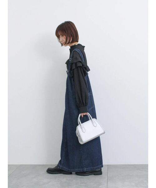 Samansa Mos2 blue（サマンサモスモスブルー）の「【ECO DENIM】ジャンスカ（ワンピース・レディース・ブルー/ネイビー/チャコールグレー・F）」の12枚目の写真