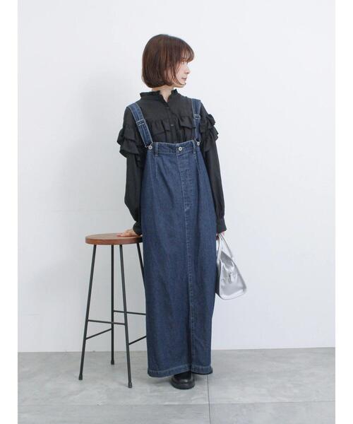 Samansa Mos2 blue（サマンサモスモスブルー）の「【ECO DENIM】ジャンスカ（ワンピース・レディース・ブルー/ネイビー/チャコールグレー・F）」の13枚目の写真