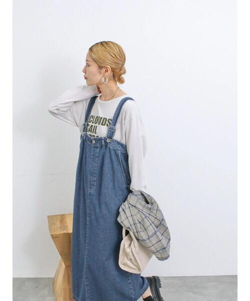 Samansa Mos2 blue（サマンサモスモスブルー）の「【ECO DENIM】ジャンスカ（ワンピース・レディース・ブルー/ネイビー/チャコールグレー・F）」の22枚目の写真