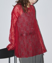 【MAISON BREEZE reveur】モヘア混ニット 透かし編み チュニックPO 31943C333 XNN