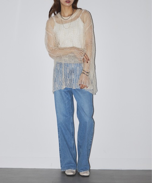 MAISON BREEZE reveur(メゾンブリーズレヴール)の「【MAISON BREEZE reveur】モヘア混ニット 透かし編み チュニックPO 31943C333 XNN(ニット/セーター・レディース・レッド/ブルー/ホワイト・FREE)」の18枚目の写真