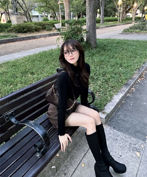 セール】裏起毛 リブニットトップス レディース 暖かい メロウフリル