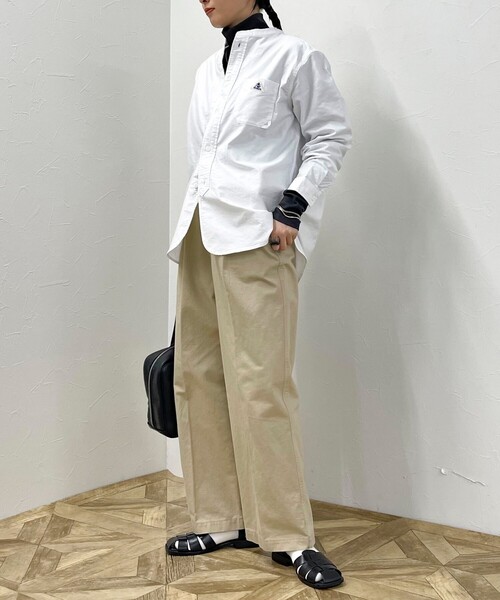 fredy emue（フレディエミュ）の「【GEVACO/ゲバコ】OXバンドカラー長袖シャツ（シャツ/ブラウス・レディース・オフホワイト/ホワイト系その他4/ブルー系その他7/ブラック系その他/ブラック系その他3・38）」の8枚目の写真