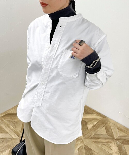 fredy emue（フレディエミュ）の「【GEVACO/ゲバコ】OXバンドカラー長袖シャツ（シャツ/ブラウス・レディース・オフホワイト/ホワイト系その他4/ブルー系その他7/ブラック系その他/ブラック系その他3・38）」の14枚目の写真
