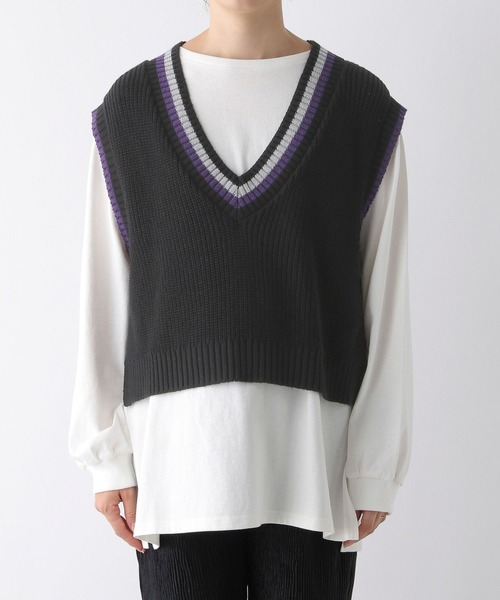 LEPSIM（レプシィム）の「【産前・産後対応】マタニティ／チルデンベストセットチュニック　149138（マタニティウェア/グッズ・レディース・ベージュ/ブラック・FREE）」の13枚目の写真