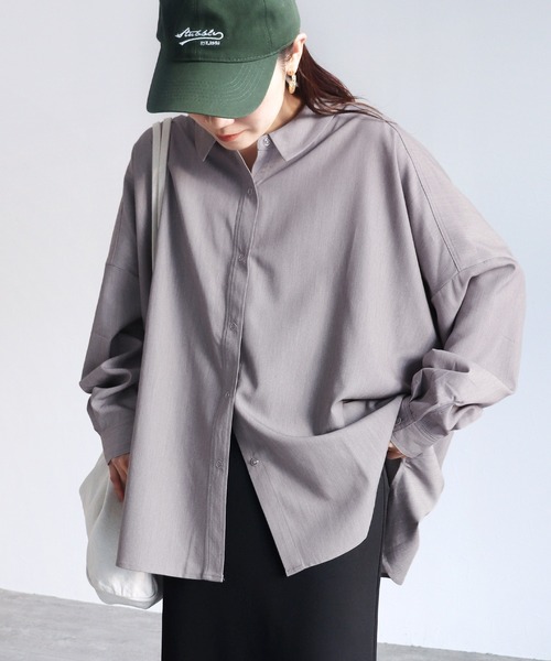 reca(レカ)の「バックシャーリングシャツ(シャツ/ブラウス・レディース・チャコールグレー/トップグレー・M)」の3枚目の写真