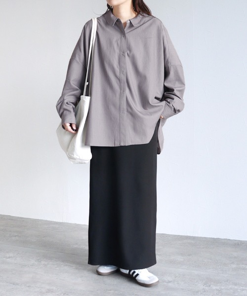 reca(レカ)の「バックシャーリングシャツ(シャツ/ブラウス・レディース・チャコールグレー/トップグレー・M)」の6枚目の写真
