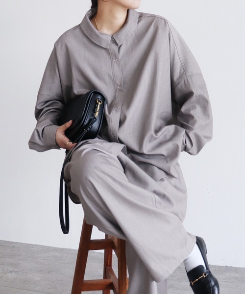 reca(レカ)の「バックシャーリングシャツ(シャツ/ブラウス・レディース・チャコールグレー/トップグレー・M)」の10枚目の写真