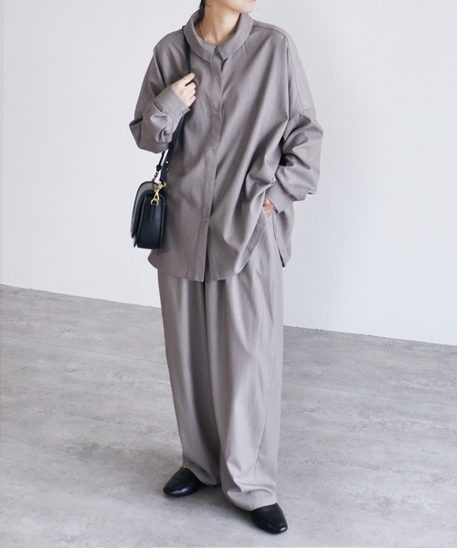 reca(レカ)の「バックシャーリングシャツ(シャツ/ブラウス・レディース・チャコールグレー/トップグレー・M)」の11枚目の写真