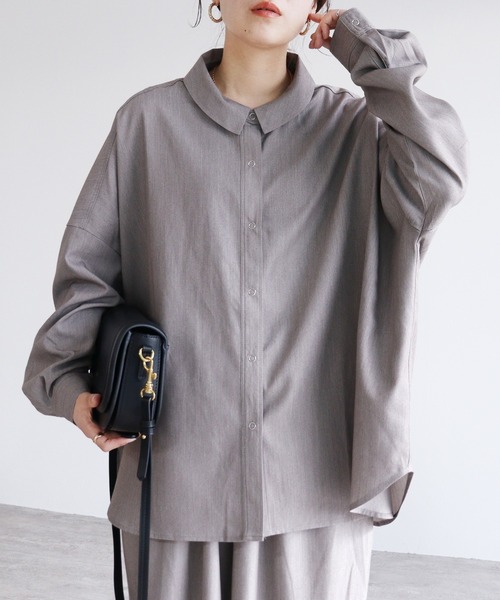 reca(レカ)の「バックシャーリングシャツ(シャツ/ブラウス・レディース・チャコールグレー/トップグレー・M)」の7枚目の写真