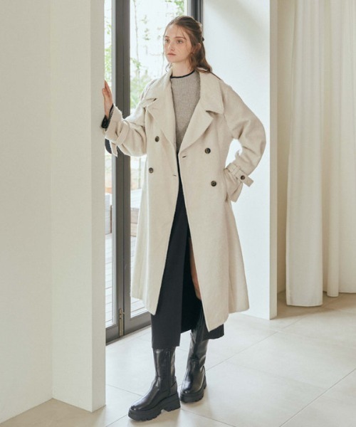 archives（アルシーヴ）の「レイヤードラップタイトスカパン（スカート・レディース・モカ/アイボリー/ブラック・MEDIUM）」の8枚目の写真