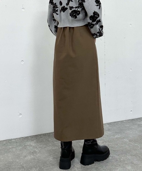 archives（アルシーヴ）の「レイヤードラップタイトスカパン（スカート・レディース・モカ/アイボリー/ブラック・MEDIUM）」の20枚目の写真