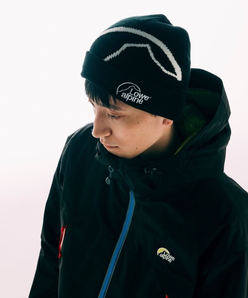 Lowe alpine（ロウアルパイン）の「LOWE ALPINE/ロウアルパイン 別注 LOWE ALPINE LOGO BEANIE/ロゴ ビーニー ニットキャップ（ニットキャップ/ビーニー・メンズ・ネイビー/パープル/ワインレッド/グレー/ブラック・ﾌﾘ-）」の6枚目の写真