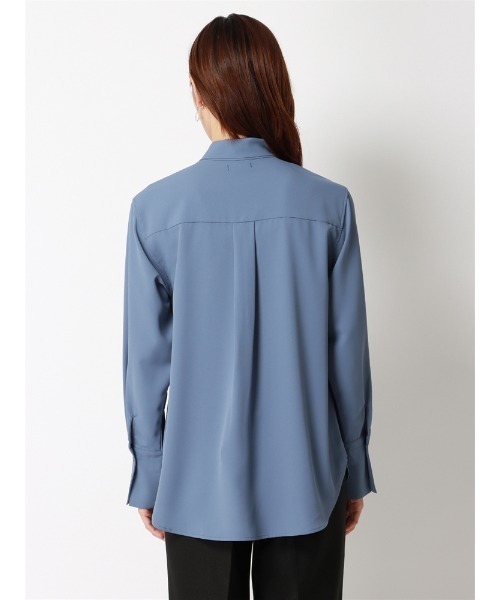 SUIT SQUARE（スーツスクエア）の「ボウタイブラウス ソフトジョーゼット 無地（シャツ/ブラウス・レディース・ブラック/カーキ/ブルー・38(9号)）」の8枚目の写真