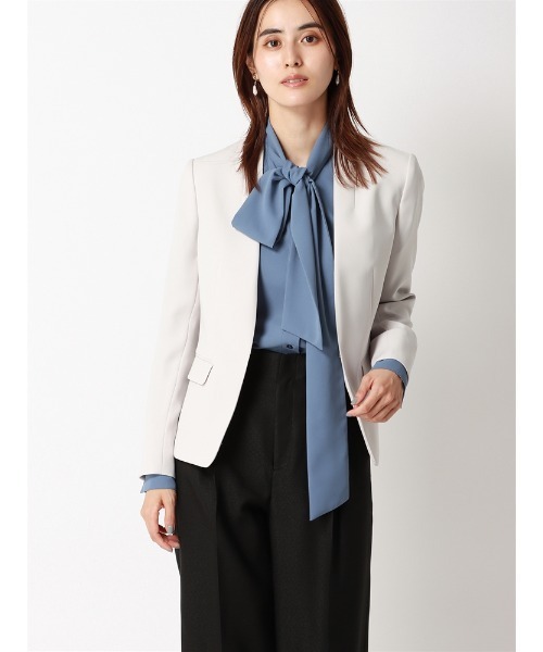 SUIT SQUARE（スーツスクエア）の「ボウタイブラウス ソフトジョーゼット 無地（シャツ/ブラウス・レディース・ブラック/カーキ/ブルー・38(9号)）」の13枚目の写真