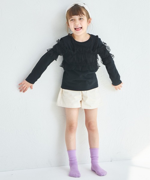 pairmanon（ペアマノン）の「チュールビスチェ付き 2点セット 長袖Tシャツ（Tシャツ/カットソー・キッズ・ホワイト/ベージュ/ブラック・100/110/120/130/140/150/90）」の13枚目の写真