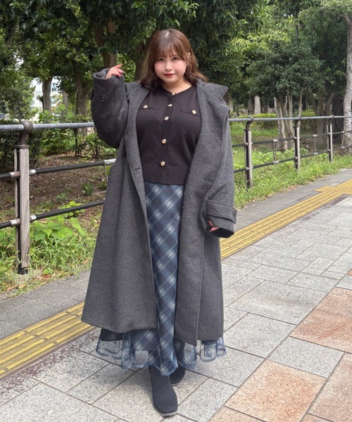 Louiosy(ルオシー)の「【大きいサイズ】チャーム付き2WAYカラーコート(その他アウター・レディース・ベージュ/グレイッシュベージュ/グレー系その他/ダークグレー/ライトグレー/ブラウン・LL/3L/4L)」の12枚目の写真