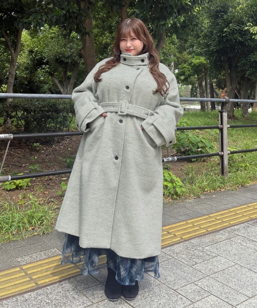 大きいサイズ】チャーム付き2WAYカラーコート（その他アウター