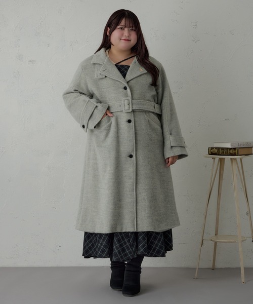 【タグ付き未使用品】ヴェルメイユパーイエナ　ルームエイト　リバーコート　2way 大きいサイズ】チャーム付き2WAYカラーコート（その他アウター