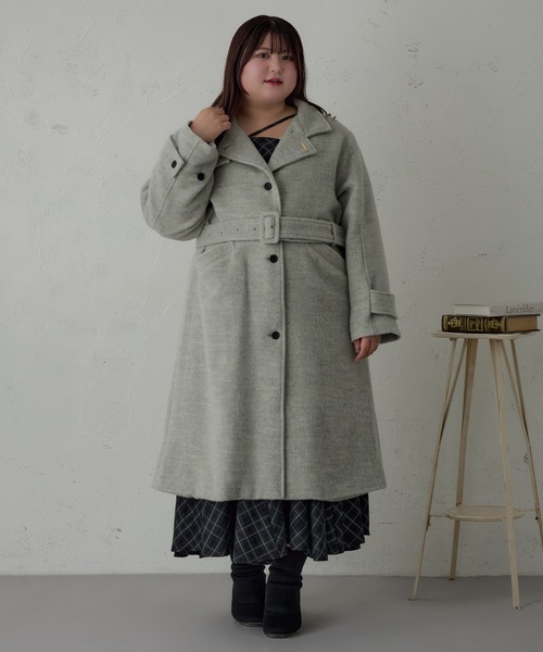 大きいサイズ】チャーム付き2WAYカラーコート（その他アウター